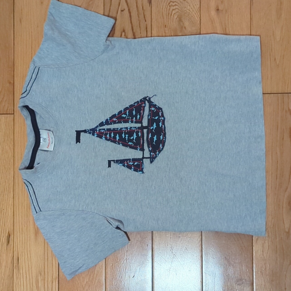 Hanna Andersson Pull Over Sailboat T-shirt Size 8